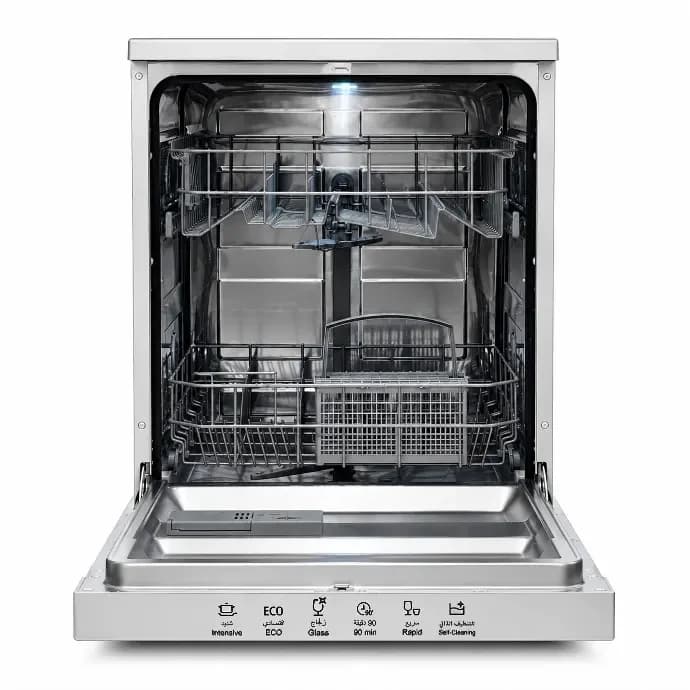 National Electric 6 Program 2 Basket Dishwasher - 12 Settings, Silver