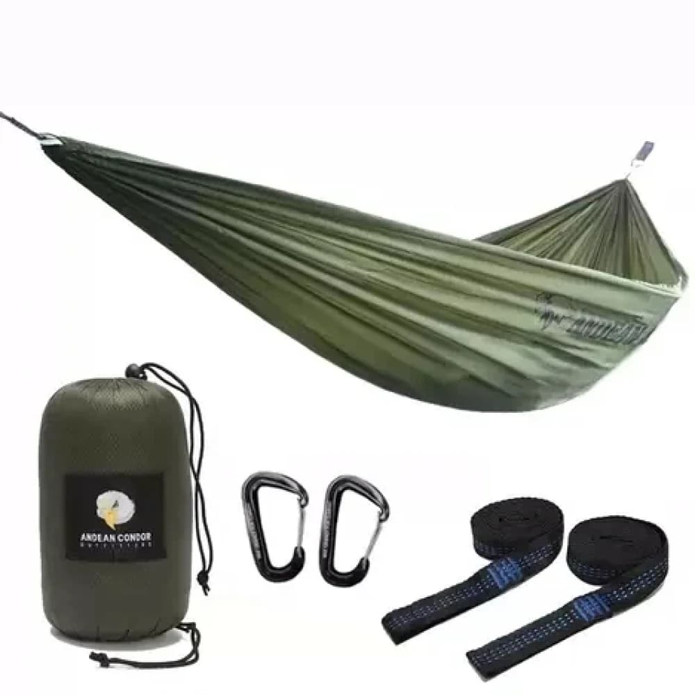 Portable Camping Hammock with Tree Straps & Carabiners