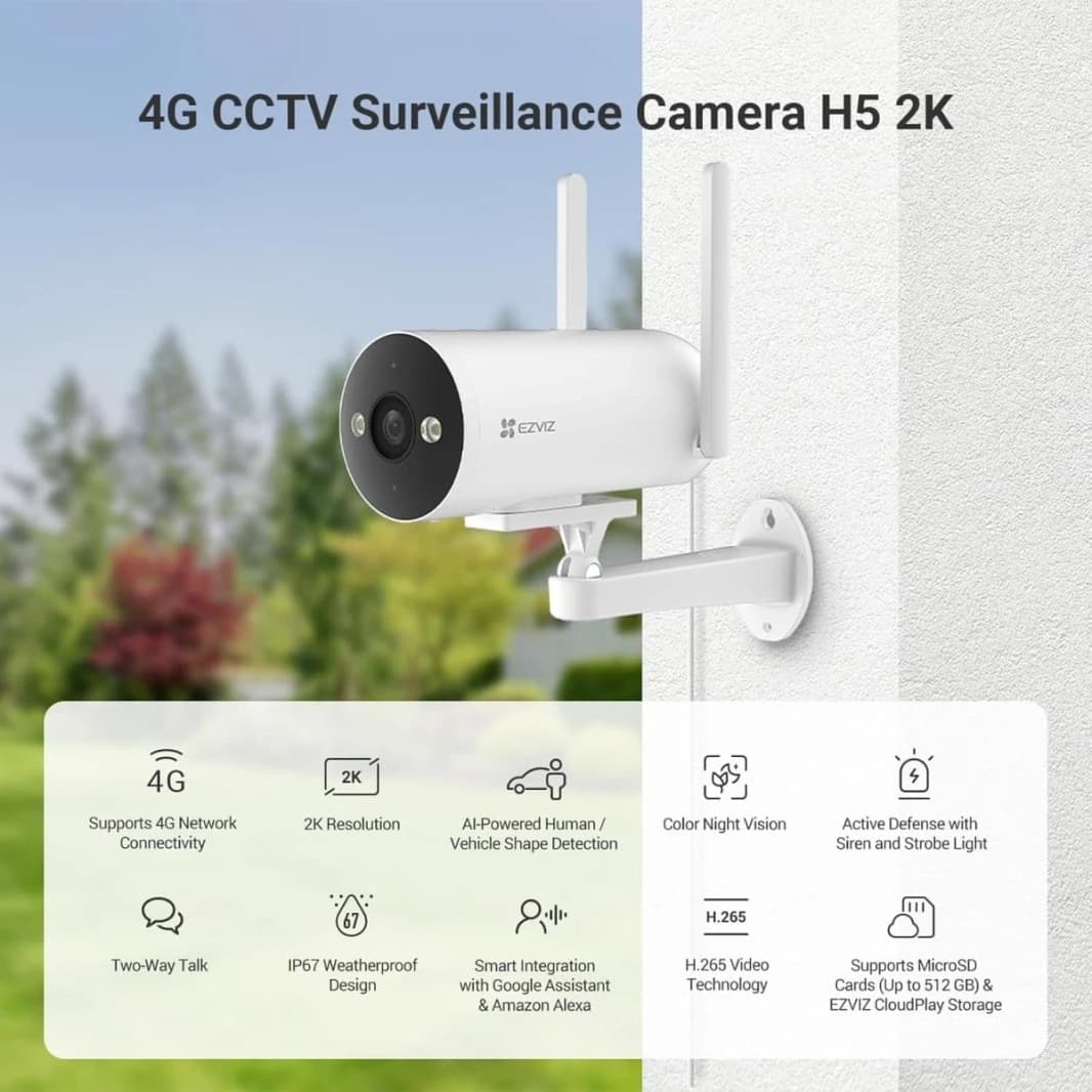 Ezviz 2K 4G Outdoor Camera 3MP H5