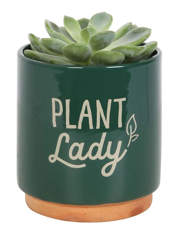 Dark Green Plant Lady Pot