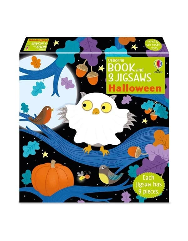 Usborne Halloween Book and 3 Jigsaws