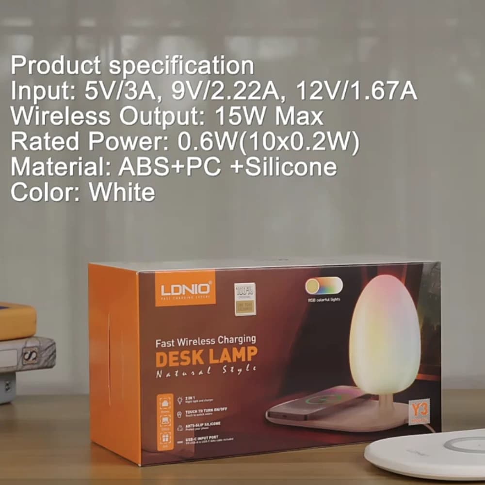 Ldnio Y3 Fast Wireless Charging Desk Lamp