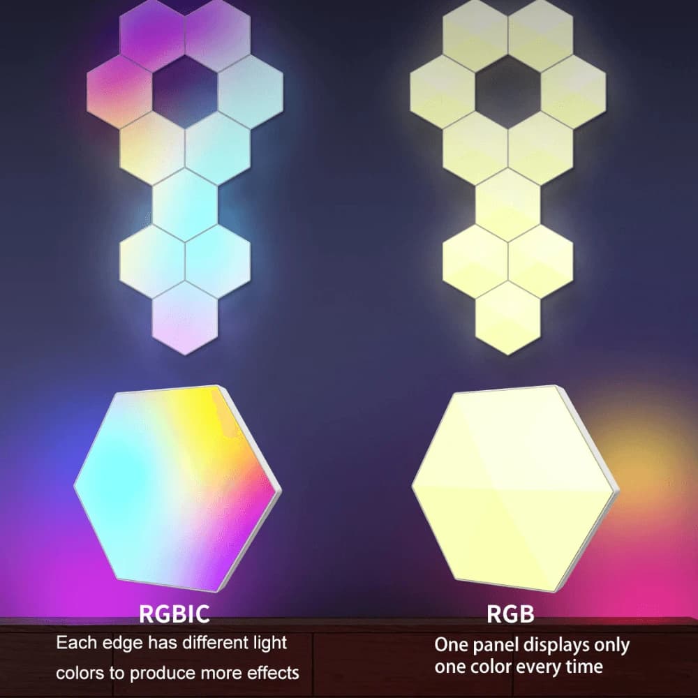 Hexagonal RGBIC Light Panel with App and Remote Control