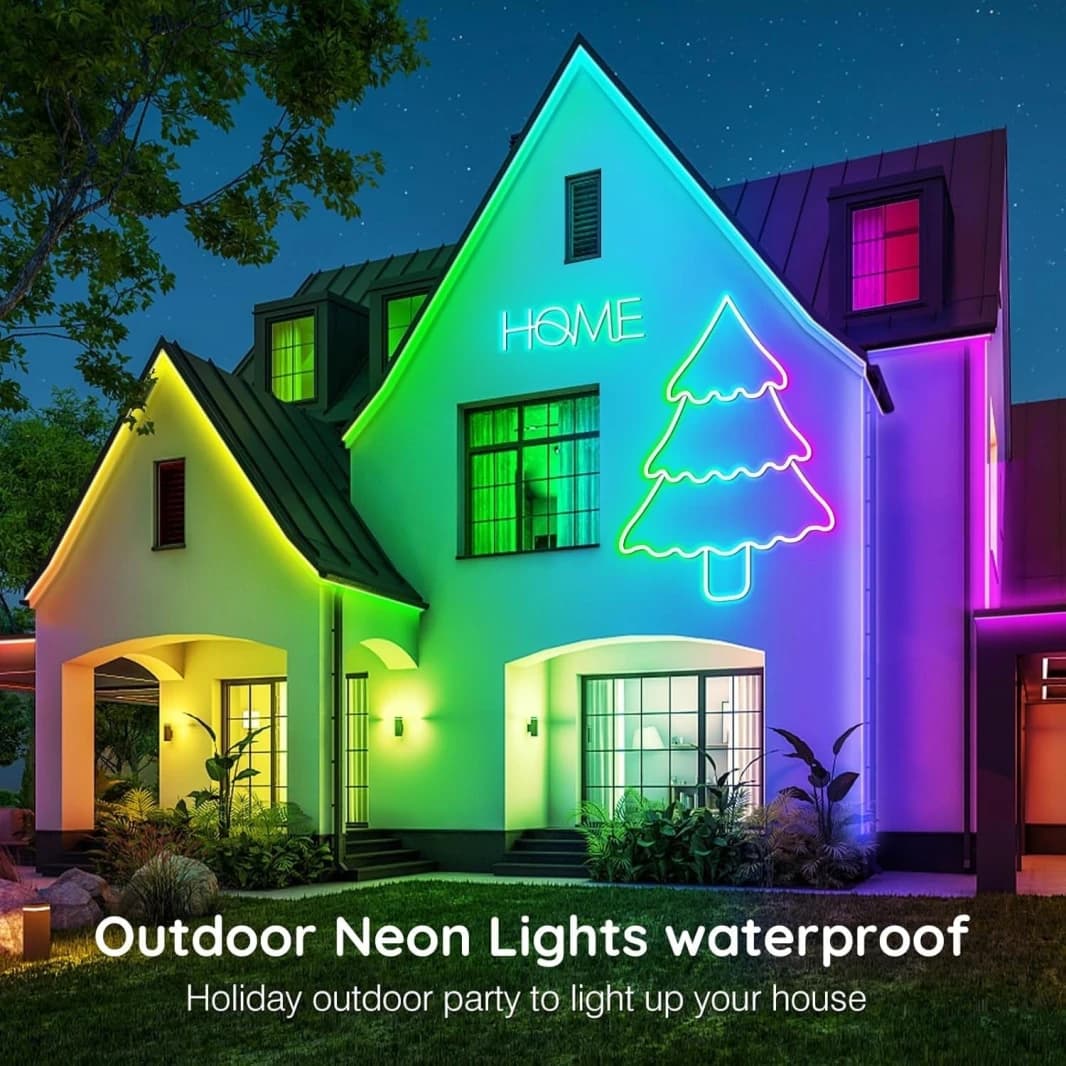 5M RGB-IC Neon LED Strip Light – 60+ Dynamic Lighting Effects, Smart Control, USB Powered