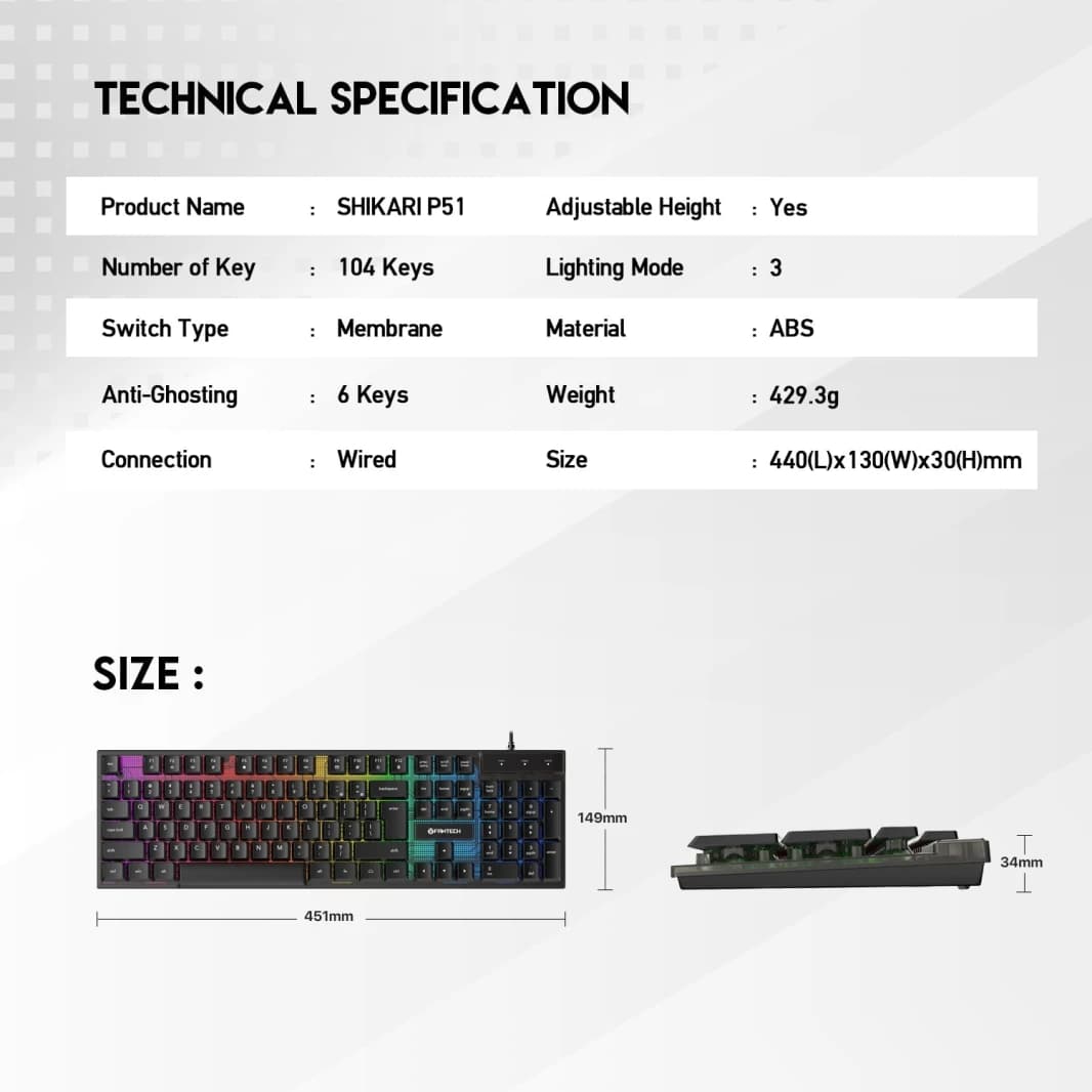 Fantech P51 Power Bundle Gaming Keyboard and Mouse