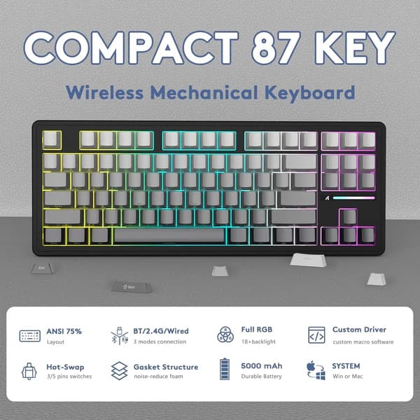 ATTACK SHARK M87 PRO Wireless Mechanical Gaming Keyboard