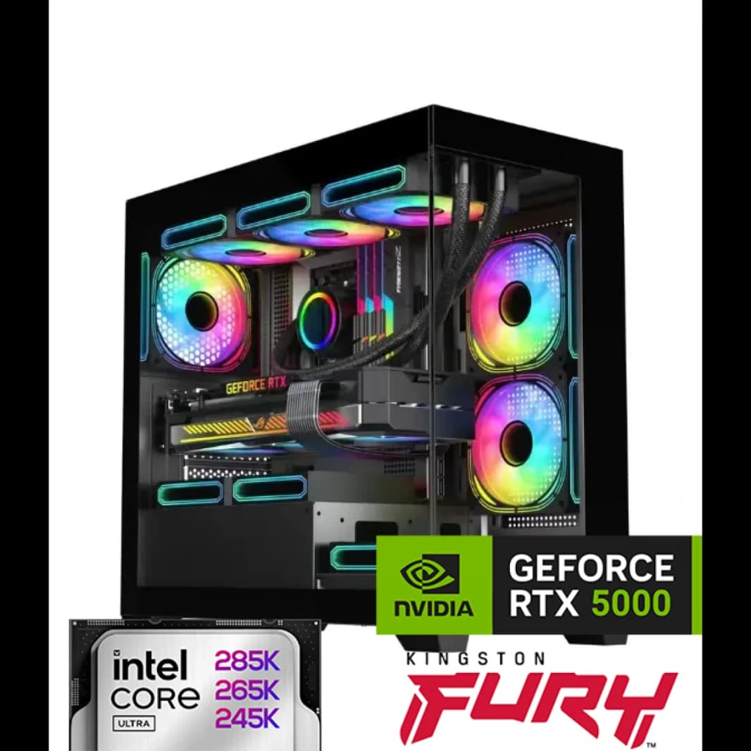 GTS Ultra 9 Gaming Desktop | Intel Core Ultra 9 285K 5.7GHz Turbo 24 Core, Nvidia GeForce RTX 5080 16GB GDDR7, 32GB DDR5 6000Mhz, 2TB NV3 6000MB/S, 360mm AIO Liquid Cooling - Ultra Lake