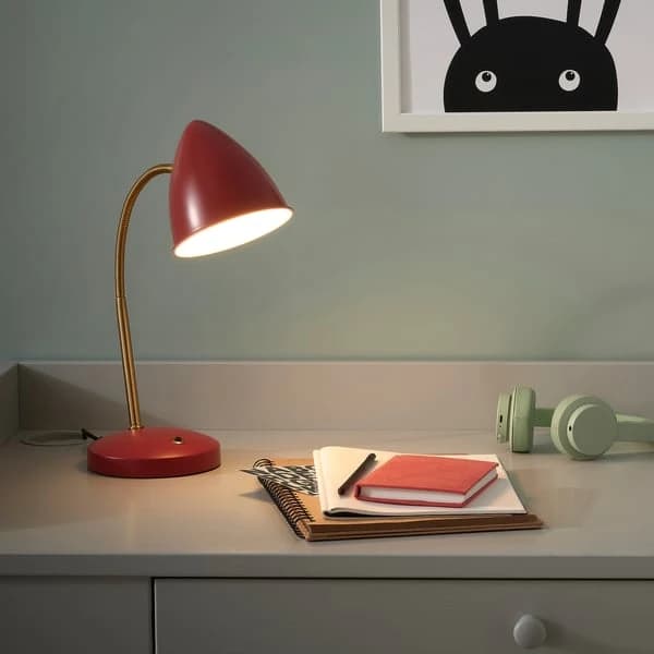 مصباح عمل LED، أحمر/لون نحاسي