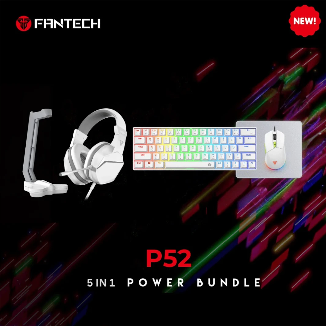 FANTECH P52 keyboard & mouse &  headset & mouse pad & headset stand Power Bundle Gaming