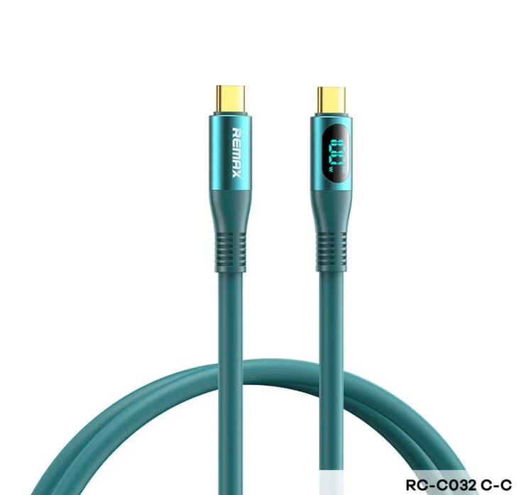 REMAX RC-C032 C-C ZISEE SERIES 100W ELASTIC DATA CABLE WITH DIGITAL DISPLAY TYPE-C TO TYPE-C .