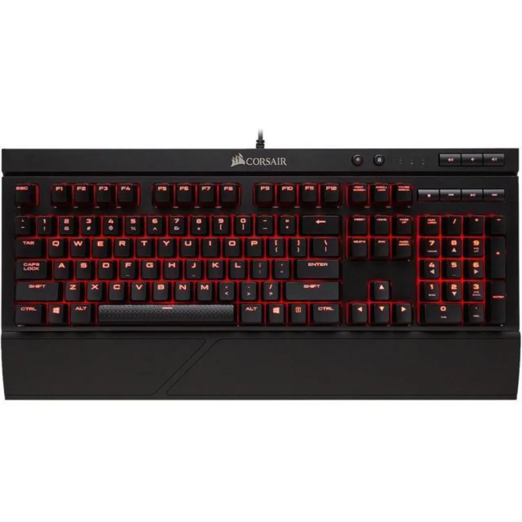 لوحة مفاتيح الألعاب الميكانيكية Corsair K68 باللون الأحمر LED CHERRY® MX Red Switch مع مسند للمعصم