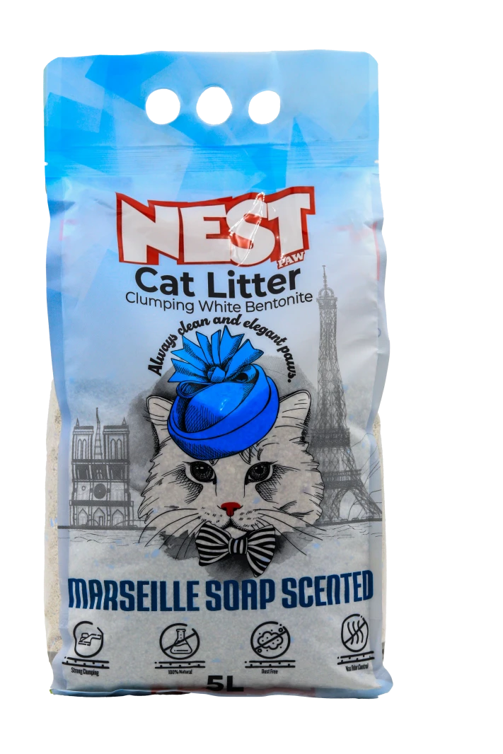 Nest or Pure Paws Premium Clumping Cat Litter - 5 Bags x 5 Liter