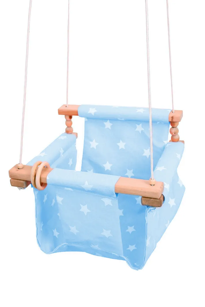 Wooden Baby Swing Blue