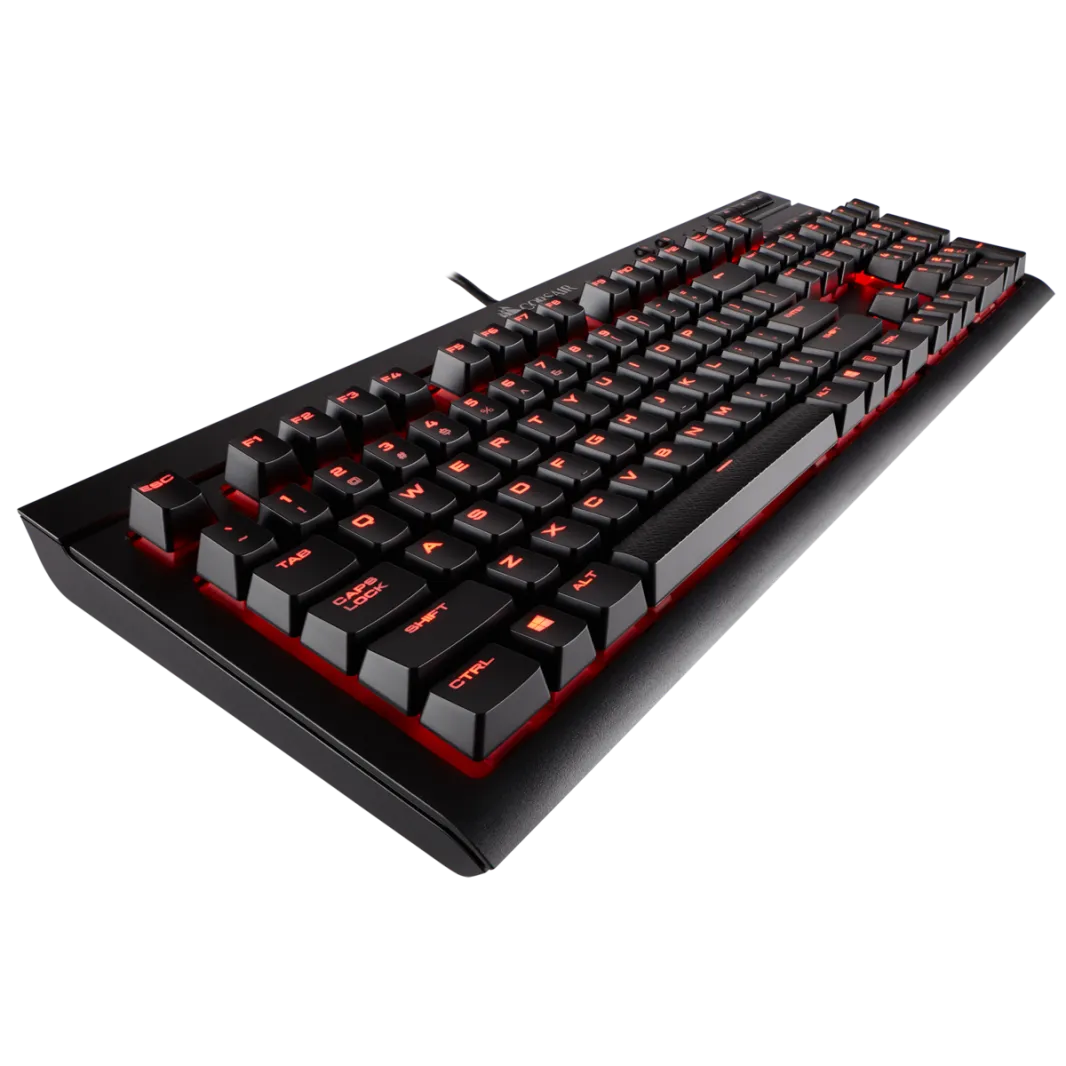 لوحة مفاتيح الألعاب الميكانيكية Corsair K68 باللون الأحمر LED CHERRY® MX Red Switch مع مسند للمعصم