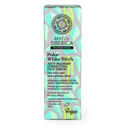 Natura Siberica Polar White Birch Anti-blemish Correcting Face Serum, 30 Ml