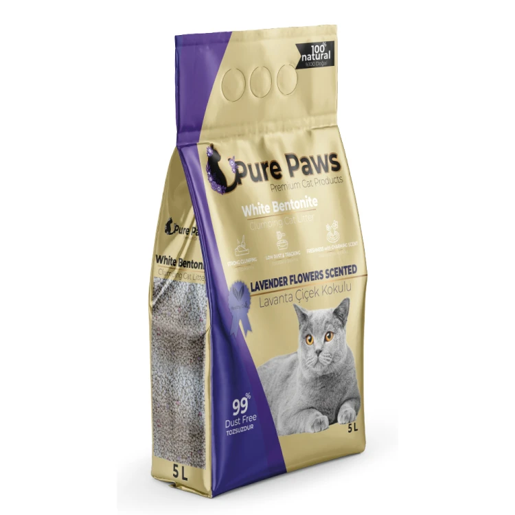 Nest or Pure Paws Premium Clumping Cat Litter - 5 Bags x 5 Liter