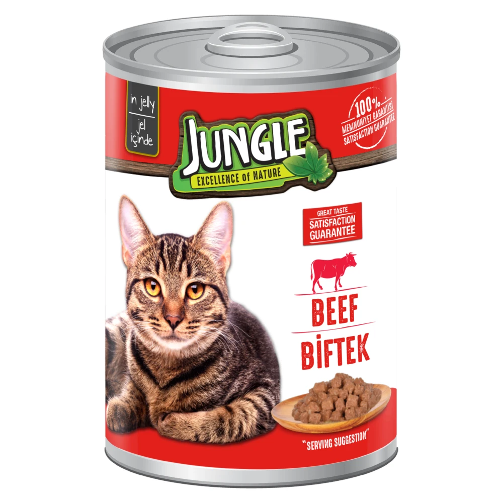 Jungle Wet Cat Food Beef 400g - 12 Pieces