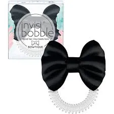 Invisibobble Bowtique- Spiral Hair Ring Meets Bow Crystal Clear And Black